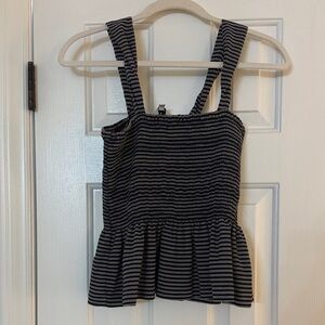 Madewell Navy and White Striped Tank Top